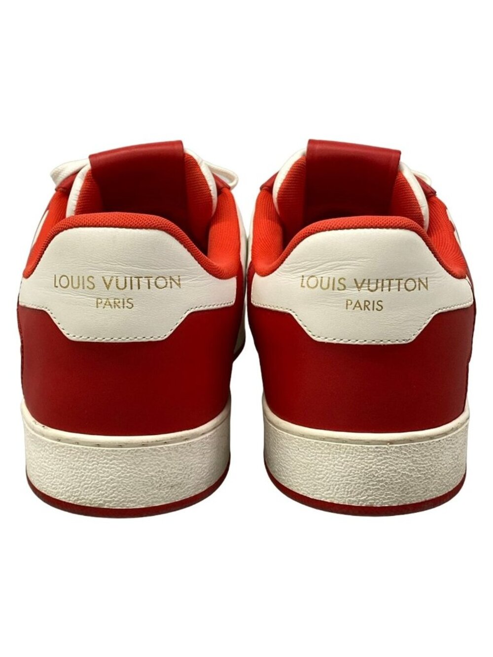 Louis Vuitton Sneakers 7.5 Rivoli Red White 7 Half Line Damier Leather - Picture 6 of 10